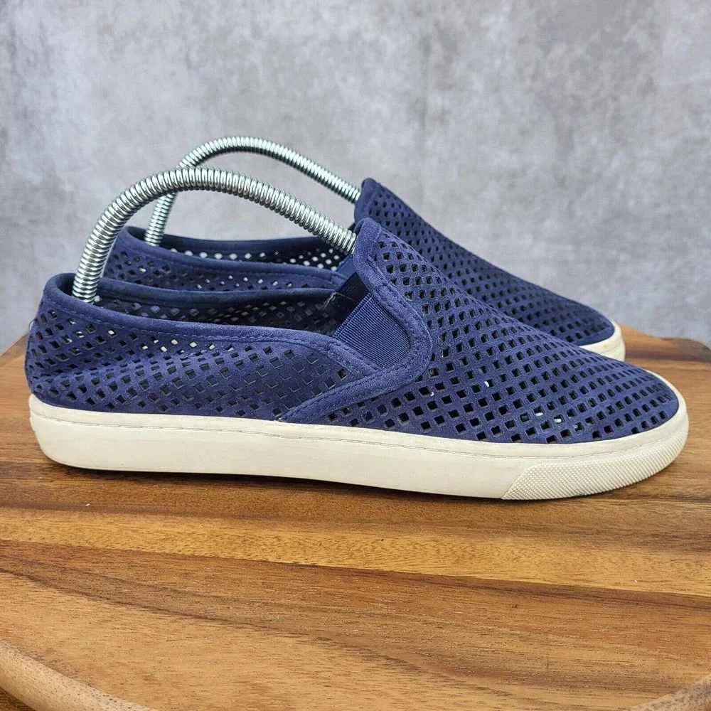 Tory Burch Sneakers Womens 9 Jesse Blue Slip On Comfort Flat Loafers Shoes